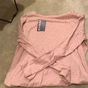 Long sleeve pinkish distressed tee